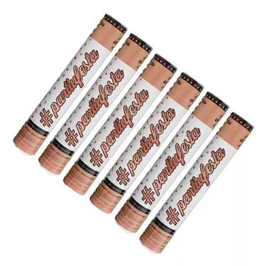 Imagem de Kit Com 06 Lança Confetes De Papel Metalizado Ou Coloridos (Picado Rose Gold)