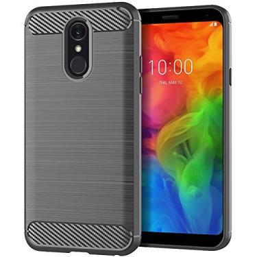 Imagem de NEKOYA Capa para LG Q7 Alpha, sensação macia, proteção total, anti-arranhões e impressões digitais + capa de celular resistente a arranhões para LG Q7 Alpha Gray