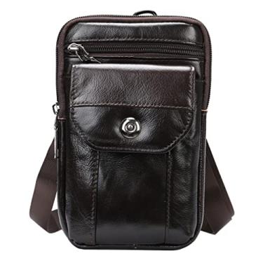 Imagem de Capa de couro flip para cinto de telefone com anel D coldre para homens celular/celular cintura quadril pochete bolsa de moedas pequena bolsa de ombro