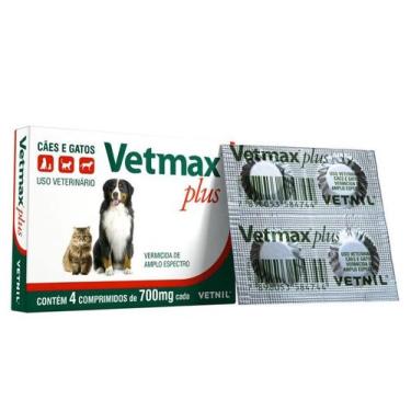 Imagem de Vermifugo vetmax plus 700mg - 4 comprimido - VETNIL, 50G