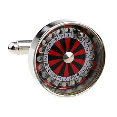 Imagem de MRCUFF Apresentação Caixa de Presente Roleta Roda Vegas Par de Abotoaduras e Pano de Polimento