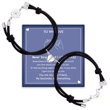 Imagem de AINILOVE Pulseira combinando sol e lua a semente da amizade e amor atração mútua pulseiras de relacionamento para namorada, namorado, esposa, amigos, relacionamento de longa distância presente para