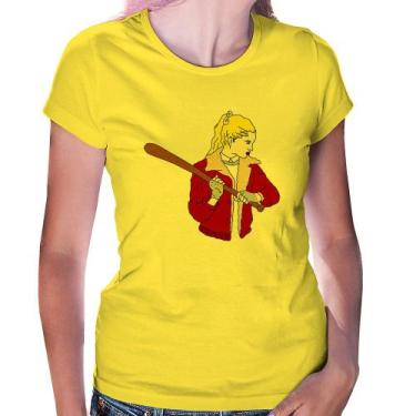 Imagem de Baby Look Baseball Girl - Foca na Moda, Amarelo, P