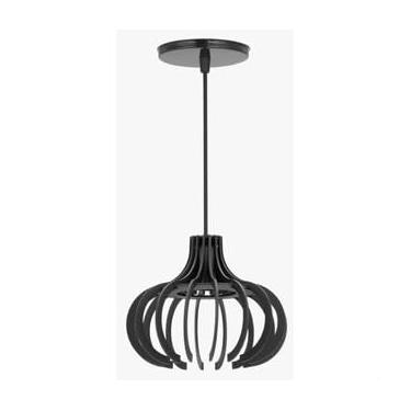 Imagem de Luminária Pendente Madeira Ana Maria (PRETO)