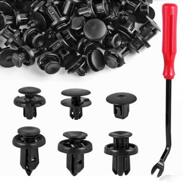 Imagem de Xislet 6 in 1 Fender Liner Retainer Clips 90682-SEA-003, Front Bumper Fastener 91512-SX0-003, Push-Type Plastic Rivet 91505-S9A-003, Compatible with Honda Acura Accord Civic CR-V Fit Odyssey - 131PCS