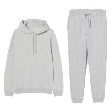 Imagem de conjunto moleton capuz masculino 100 algodao - GELPasso, Mescla, GG