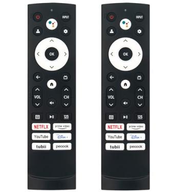 Imagem de 2 peças de controle remoto substituído adequado para Hisense Mini-LED ULED 4K Google TV 43A65H 55A65HV 65A65HV 70A6H 75A6H 65A6H 55A6H 50A6H 43A6H 85A7H 50U6G1 75U7H 65U7H 55U7H 55 U7H 75 U8H 65U8H