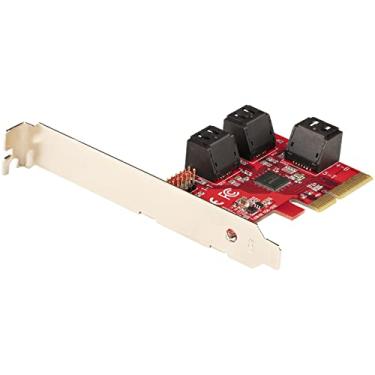 Imagem de StarTech.com Cartão SATA PCIe – Placa de expansão PCIe SATA de 6 portas – 6 Gbps – Perfil baixo/completo – Conectores SATA empilhados – ASM1166 Non-Raid – Conversor PCI Express para SATA (6P6G-PCIE-SATA-CARD)