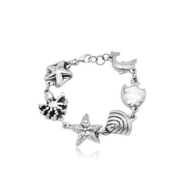 Imagem de Pulseira Eletroformação Linha Mar Prata De Bali 925