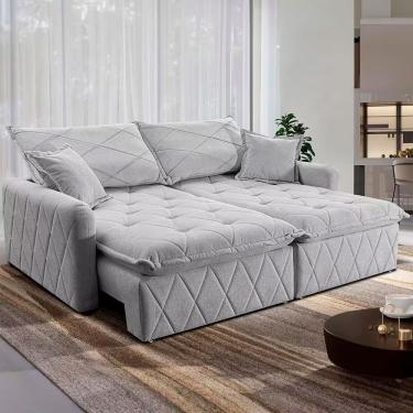 Imagem de Sofá 3 Lugares Cama Inbox Sublime Retrátil Reclinável 180cm Cinza Claro