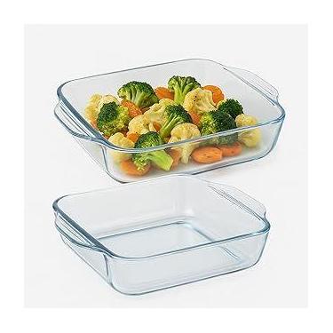 Imagem de Kit Com 2 Assadeiras De Vidro Retangular Refratárias - THIKA