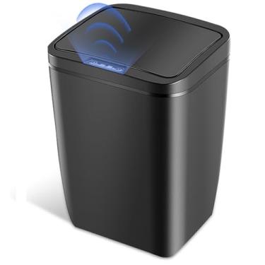 Imagem de Lixeira com sensor inteligente de 15L, lixeira automática de cozinha e banheiro, abertura automática da tampa em 0,3 segundos, adequada para escritórios domésticos, quartos, salas de estar e garagens