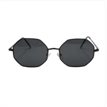 Imagem de Óculos De Sol Hexagonal Unissex Armação Preta - Spyglasses