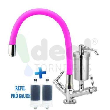 Imagem de Torneira Cozinha Com Filtro Bancada Colorida Flexível C-66 Várias Core