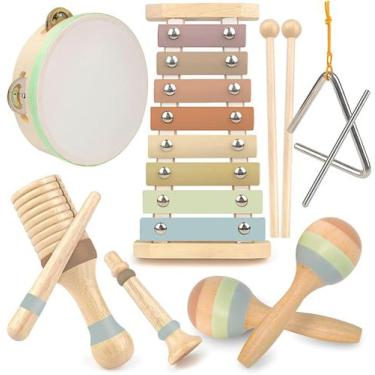 Imagem de Conjunto de instrumentos musicais Stoie's Wooden para crianças de 1 a 