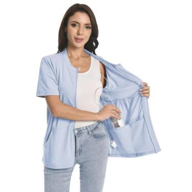 Imagem de Camisas pós-mastectomia com zíper com bolsos de drenagem após cirurgia