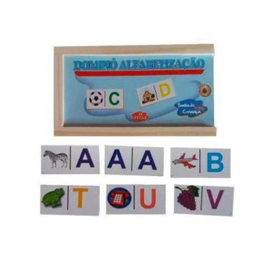 Imagem de Jogo de Dominó Alfabetização em Mdf 28 Peças - SONHO DE CRIANÇA