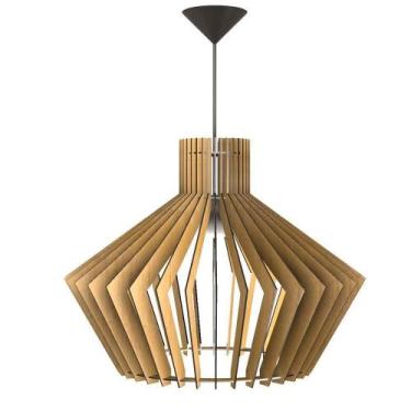 Imagem de Luminária Teto Tipo Pendente Cristal Mdf Completa - MDF Cru - LENOBRE,