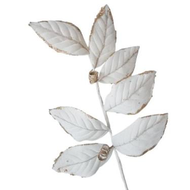 Imagem de Galho Decorativo Veludo Branco 65cm 65cm - Carmella Presentes