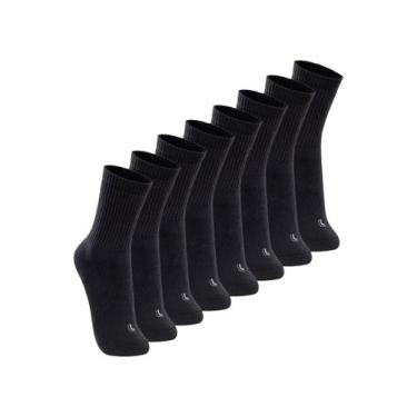Imagem de Kit com 8 Pares de Meias Esportiva Cano Longo Lupo 3250-001, Preto, 45