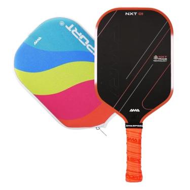 Imagem de AMA SPORT Raquete de pickleball de fibra de carbono aprovada pela USAPA 16 mm Pickleball Raquete de Pickleball com superfície texturizada de fricção com núcleo de favo de mel PP de propulsão (NXT