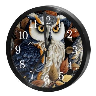 Imagem de LILINWAN Relógio de parede 24 cm sem tique-taque silencioso operado por bateria relógio de parede redondo moderno estilo simples decoração relógio para escritório/escola/quarto/sala de estar