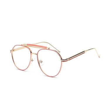 Imagem de HPIRME Armação de óculos de vidro transparente vintage feminino masculino Uv400(5)