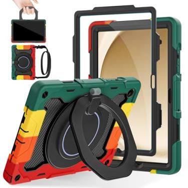 Imagem de ROISKIN Capa para Galaxy Tab A9 Plus 5G/A9+ 11 polegadas com protetor de tela HD e alça de ombro, capa militar resistente para Samsung Galaxy A9 Plus SM-X210/X216/X218 - Suporte giratório para