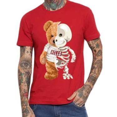 Imagem de Camiseta Masculina urso Caveira Camisa Estampada T-shirt style camisa 