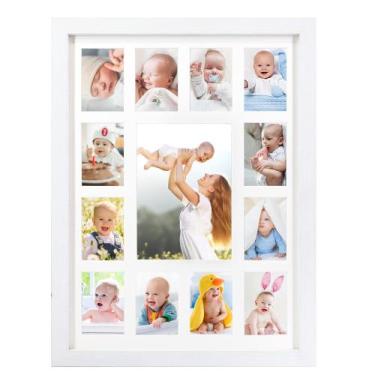 Imagem de Porta-retratos Pro Baby First Year 43x33 cm branco - FramePro