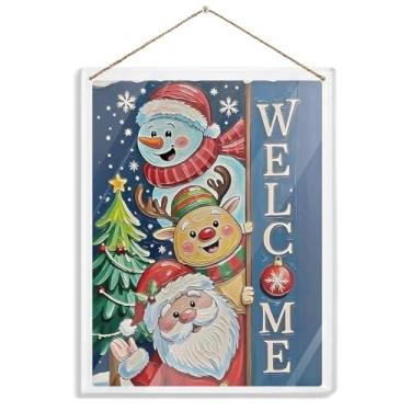 Imagem de Bem-vindo Natal decoração de parede acrílico decoração natal placa de decoração de acrílico engraçado presente de natal placa decorativa de natal para parede e interior decoração de casa de inverno