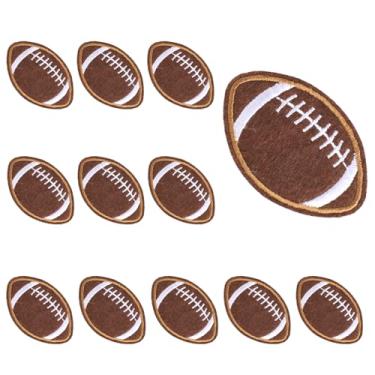 Imagem de 12 peças de adesivos de futebol, bordados, passar a ferro e costurar em bordas douradas, apliques bordados de chenille para chapéu, vestido, jeans, jaqueta, mochilas