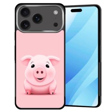 Imagem de BFUKVOU Capa para iPhone 17 Pro, capa rígida de policarbonato + TPU macio, antiderrapante, ultrafina, capa protetora à prova de choque para iPhone 17 Pro 6,3 polegadas 2025, desenho fofo porco bebê