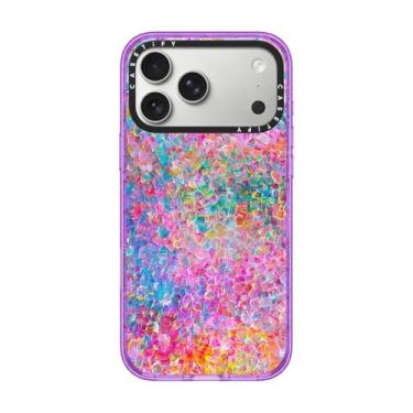 Imagem de CASETiFY Capa Impact para iPhone 17 Pro Max [fina/compatível com Magsafe/2,5 m. Proteção contra quedas de grau militar 4X] - My Neon Summer - Glitter Purple
