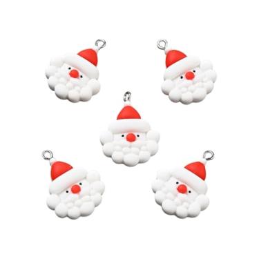 Imagem de Ornazy 50 pingentes de resina de Papai Noel para Natal, Natal, Natal, inverno, pingentes temáticos para fazer joias, porta-chaves, enfeites de mochila
