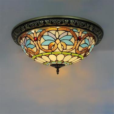 Imagem de Luminária de teto LED contemporânea de luxo para quarto, estilo retrô americano, criativa, para sala de estar, restaurante, escritório, casa de campo, hotel, corredor, café, bar, com vidro c