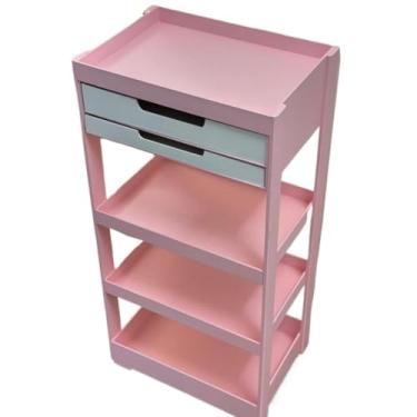 Imagem de Carrinho Auxiliar Multiuso com Gavetas A4 e Rodinhas – Estante Organizador de 80cm Pintado, Ideal para Escritório, Quarto ou Banheiro(Preto Gavetas Brancas)