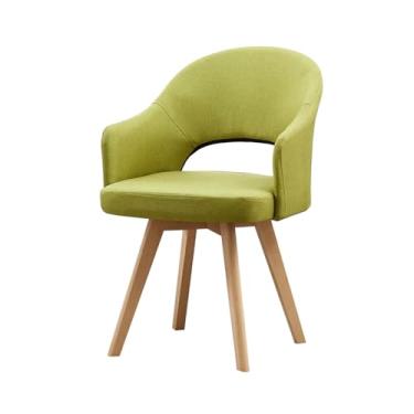 Imagem de HGTRH Cadeiras de jantar giratórias modernas, cadeiras de jantar de meados do século com apoio de braço e pernas de madeira maciça preta para casa, escritório, cozinha, 1 peça