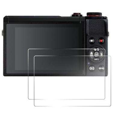 Imagem de pssped 2 peças protetoras de tela compatíveis com a câmera Canon G7X Mark III Powershot V1, filme de vidro temperado de 0,25 mm, ideal para viagens, vlogs, fotografias, entusiastas de câmeras