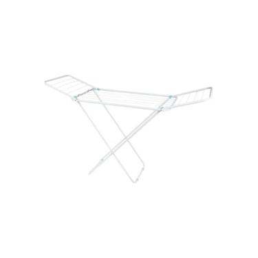 Imagem de Varal de Chão Retrátil Buenos Aires, Aço Branco, 95x133x53cm, Suporta 8kg, Compacto e Dobrável