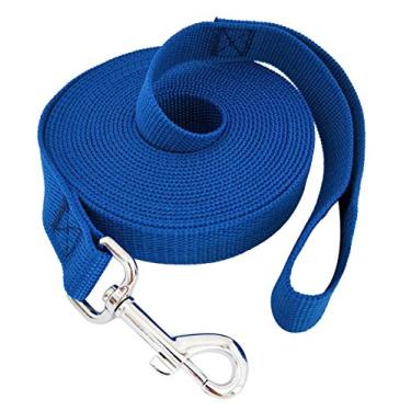 Imagem de TAIDA 20 pés 30 pés 40 pés 127 m Nylon Longo Treinamento Cachorro Coleira para Cães Pequenos Médio Grande, Longa Correia Cão/Puppy Chumbo para Obediência Treinamento de Lembrança, Acampamento ou Quintal, 1 polegada de larguraTaida 20 FOOT azul