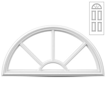 Imagem de Pushglossy 1 moldura de porta de entrada de 55,88 cm x 25,4 cm, metade redonda, substituição para vidro de 2,5 cm (vidro não incluído) 5 Lite para substituição de inserção de moldura de janela para