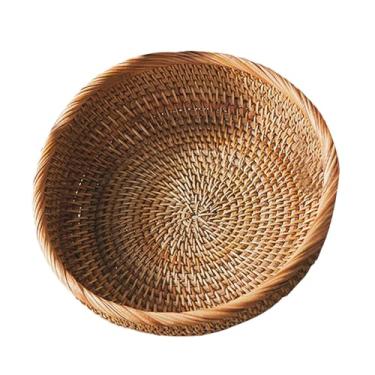 Imagem de Cesto de Pão em | Cesto de Rattã para Pão | Tigelas de Servir Fruta,Para Casa Sala de Estar Cozinha Prateleira Mesa Aperitivo Fruta Legumes