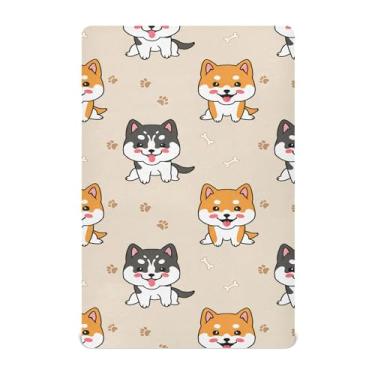 Imagem de SEHANY Lençol de berço de cachorro fofo para meninos e meninas, macio, respirável, elástico, lençol com elástico padrão para bebês de 27 x 99 cm