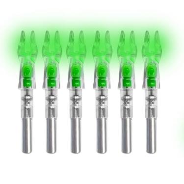 Imagem de Bgary Pacote com 6 Nocks iluminados para flechas .244/6,2 mm para caça ao arco e flecha