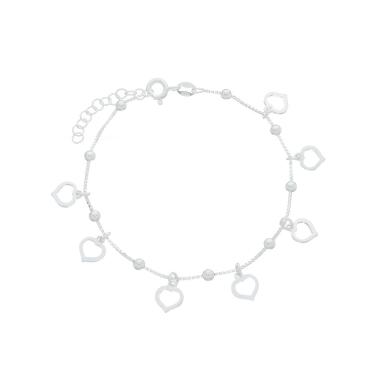Imagem de Pulseira Bolinha Com Coração De Prata 925