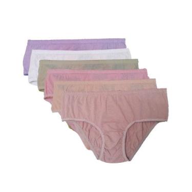Imagem de Kit com 6 Calcinhas Alta Senhora 100% Algodão 1002 Sortidas - LGX Conf
