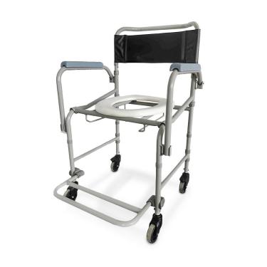 Imagem de Cadeira De Banho Higiênica Dellamed Dobrável E Desmontável Até 120 Kg Preto E Cinza D40