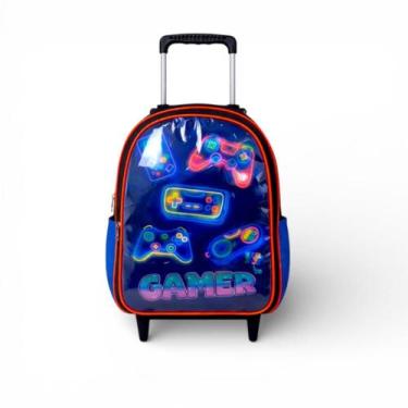 Imagem de Mochila Rodinha Infantil Escolar Masculino Reforçada Menino Cristal Gr