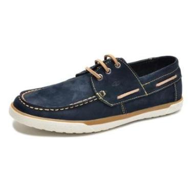 Imagem de Docksider Masculino Couro Nobuck Cadarço e Solado em Borracha Casual-Masculino